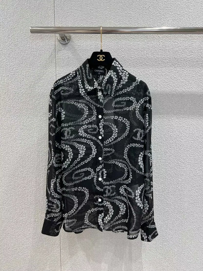 C 25 Printed Lapel Shirt