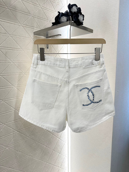 C 25 summer new sequins letters straight jeans