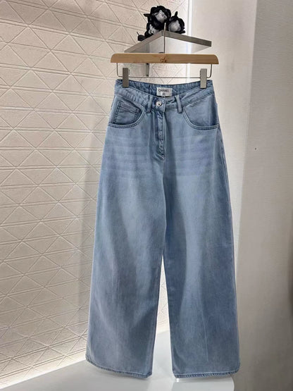 C 25 summer new sequins letters straight jeans