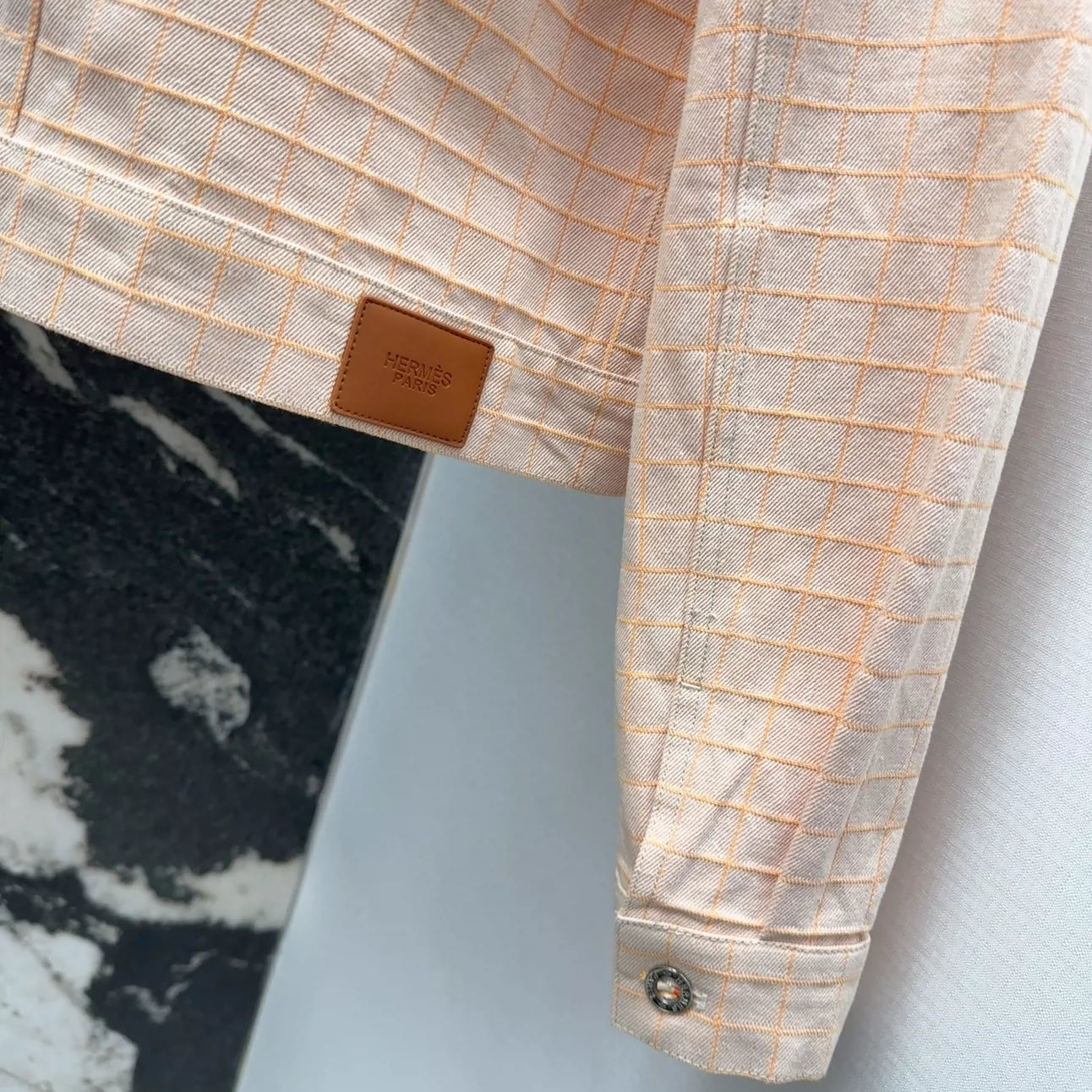 H 25 New Early Fall Classic Plaid Double-Pocket Denim Jacket