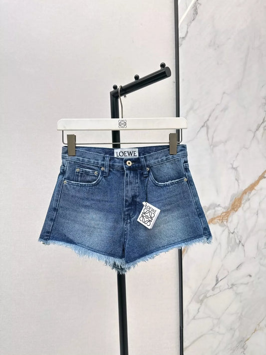 Lo 25 Spring Summer Latest Vintage Raw Edge Washed Ultra Short Denim Shorts