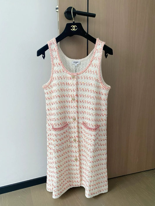 C 25 New color clashing pockets single-breasted knit undershirt dresses