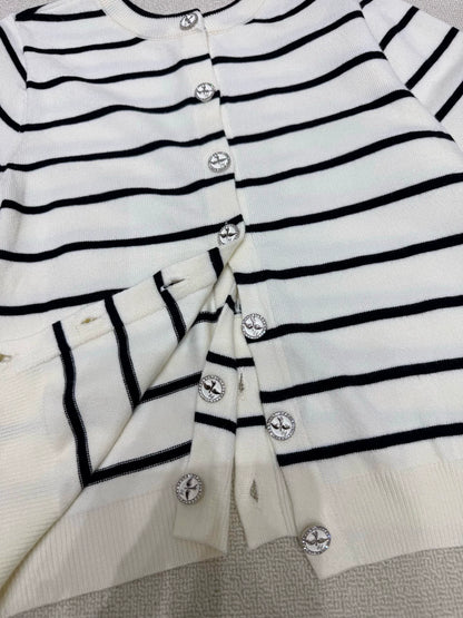 C 25 New Swallow Logo Front and Back Button Round Neck Cardigan
