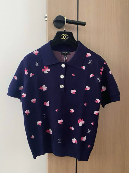 C 25 New Color blocking polo collar short sleeves