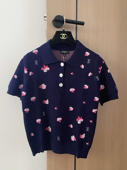 C 25 New Color blocking polo collar short sleeves