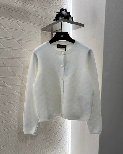 G 25 new style dark pattern logo knitted cardigan