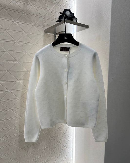 G 25 new style dark pattern logo knitted cardigan