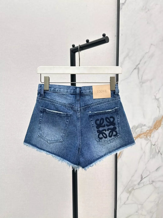 Lo 25 Spring Summer Latest Vintage Raw Edge Washed Ultra Short Denim Shorts