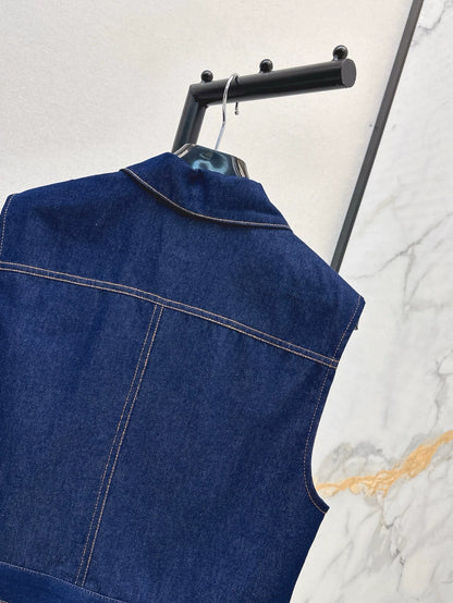 CE 25 Spring/Summer New Double Pocket Denim Vest Jacket