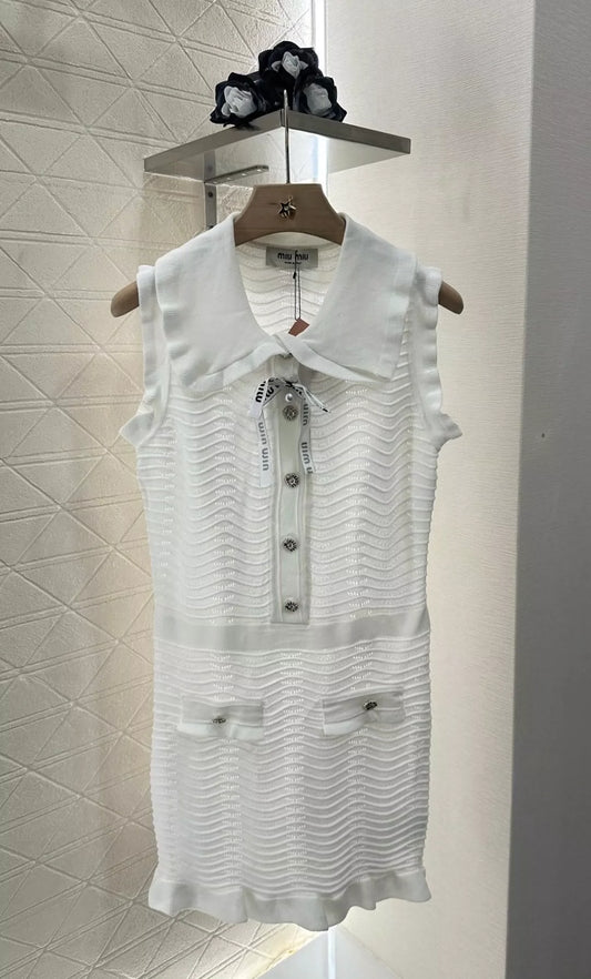 M Spring/Summer 25 Striped knit lace-up tank dress