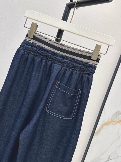 LO 25fw New Straight-leg Pants with Web Decoration