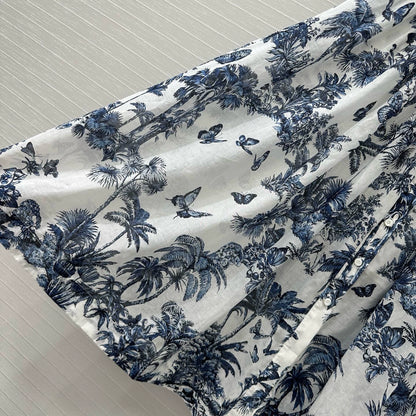D 25 Spring/Summer New Printed Petticoat Neck Short Sleeve Dresses