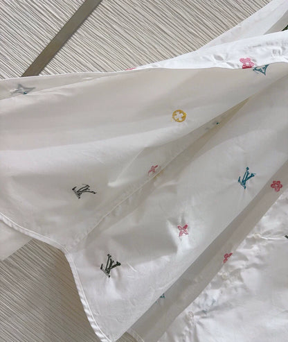 25 Summer New White Embroidered Shirt Jacket