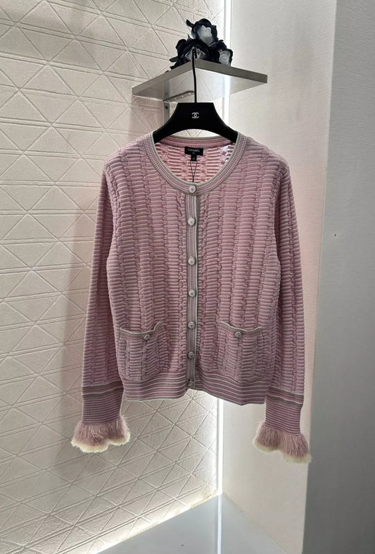 C 25 autumn and winter new striped knitted cardigan