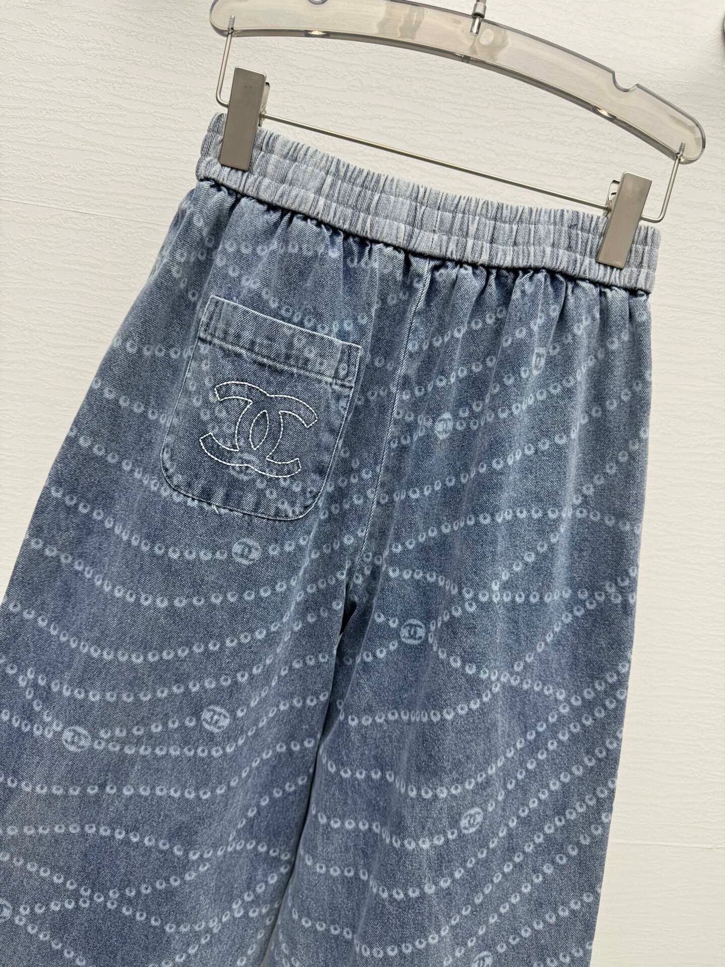 C 25 New Laser Printed Tencel Wide-Leg Jeans