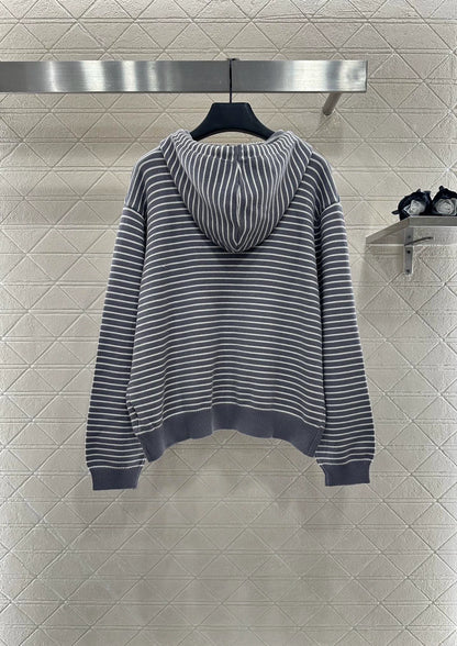 M 25 Hooded zip-up knit sweatshirt