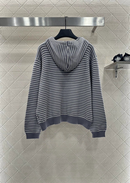 M 25 Hooded zip-up knit sweatshirt