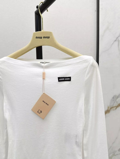 M 25 Early Autumn New Style One-shoulder Ultra-thin See-through Bottoming Shirt
