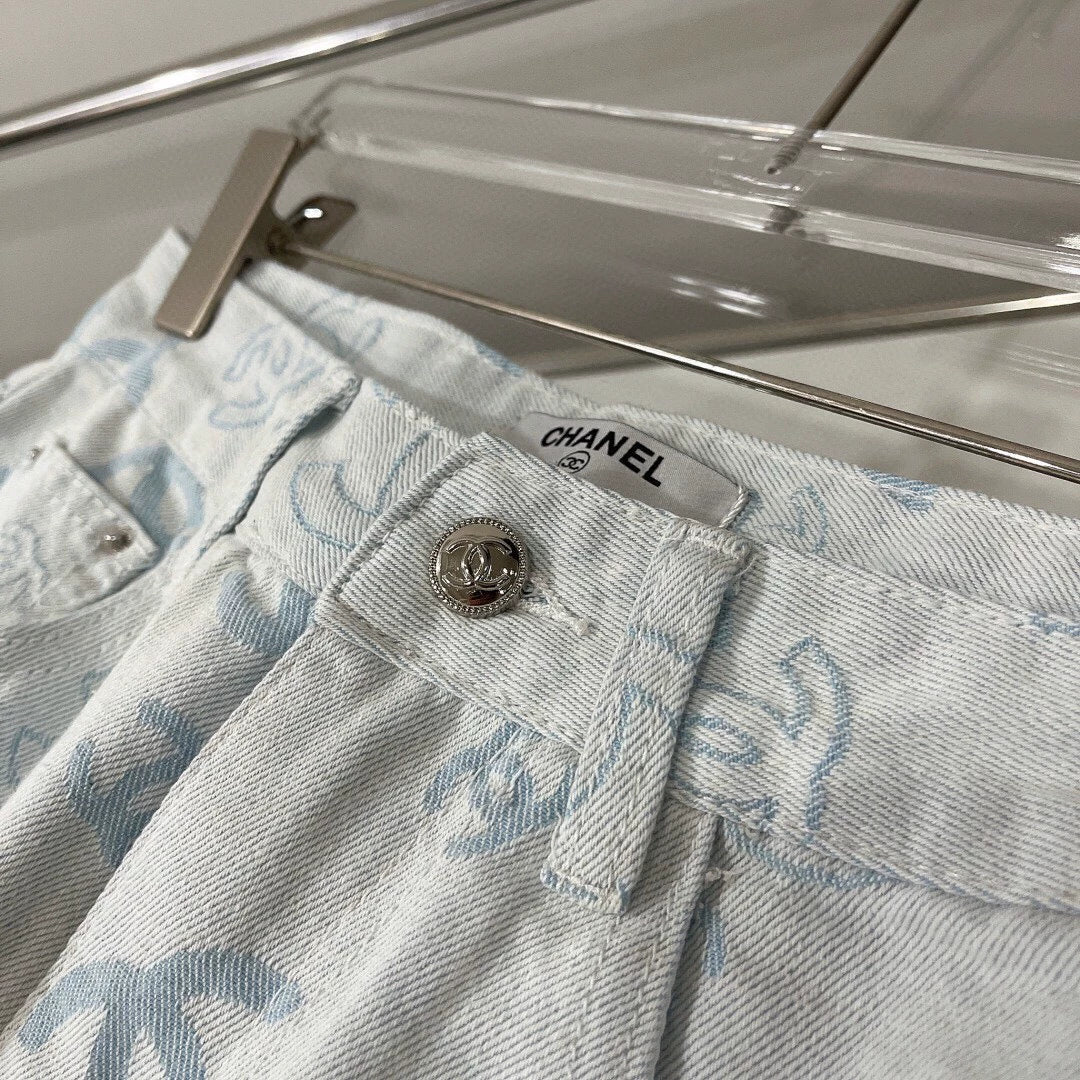 C 25 Printed Straight Jeans