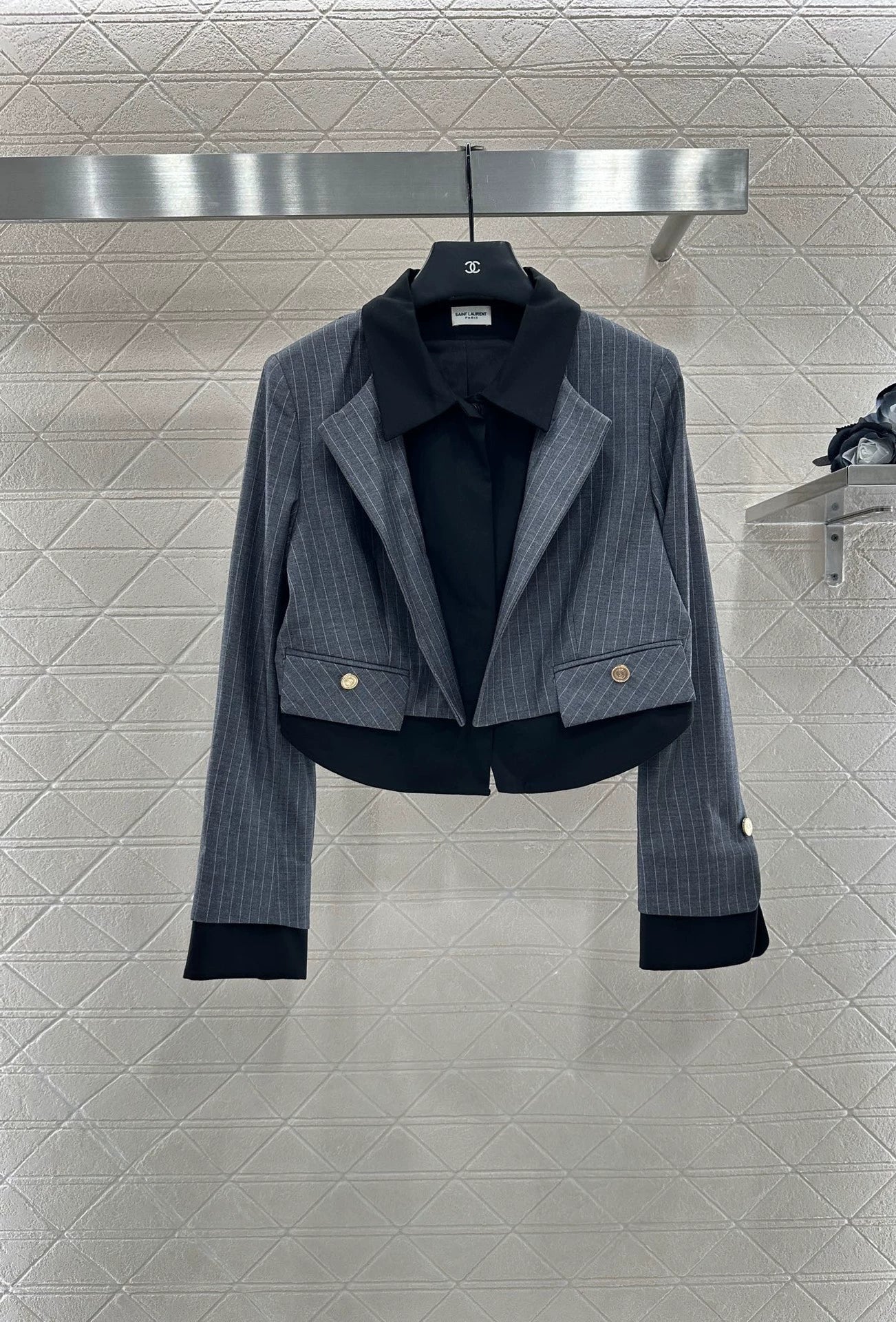 Y 25 Striped two-piece suit and trousers set