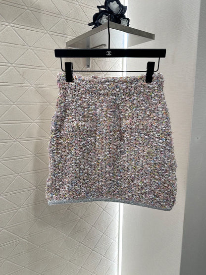 C 25 Knitted tweed cardigan and skirt set