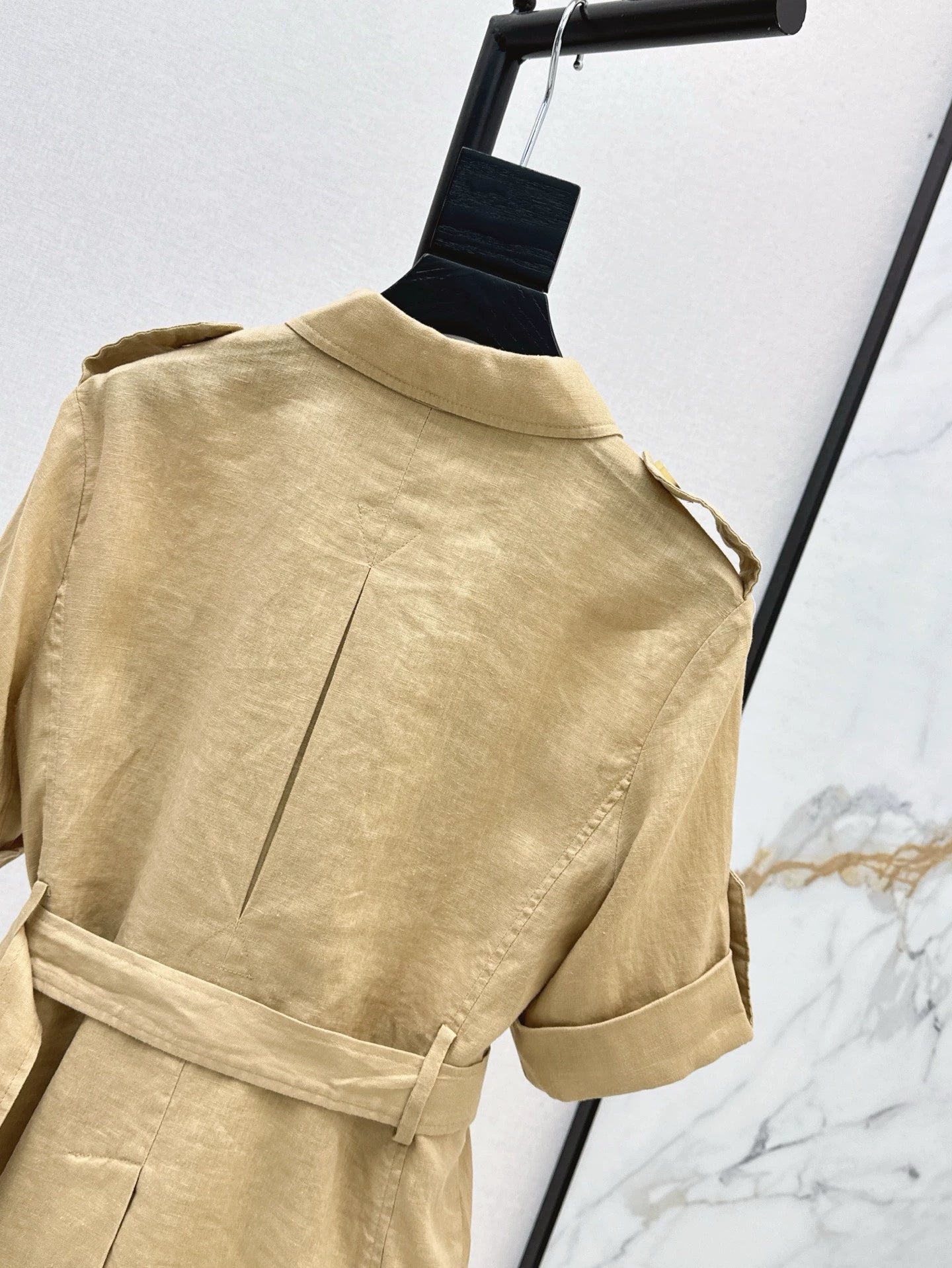 RA 25 Spring and Summer New Khaki Short Sleeve Trench Coat Top
