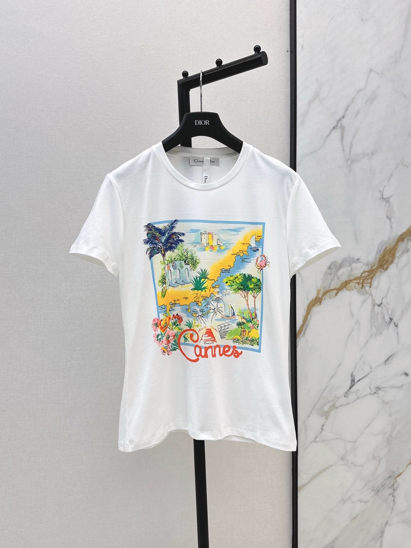 D 25 New Loose Cannes City Painting Short Sleeve