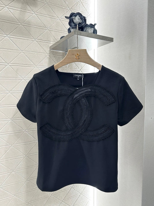 c 25 Heavy Cutout Embroidery Top
