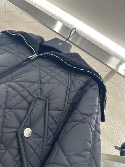 Di 25 Lambswool lining diamond-patterned jacket