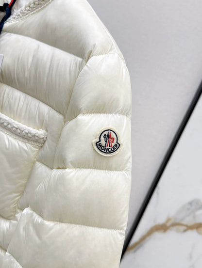 MON 25 Woven patchwork down jacket(BLAKC,NAVY,RED,BEIGI)