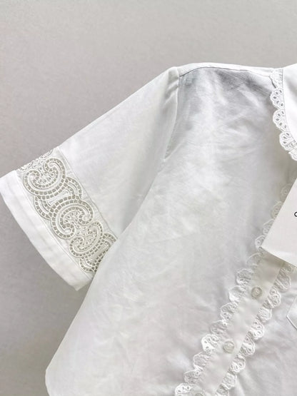 Ce 25 Spring/Summer New Heavy Embroidery Short Shirt