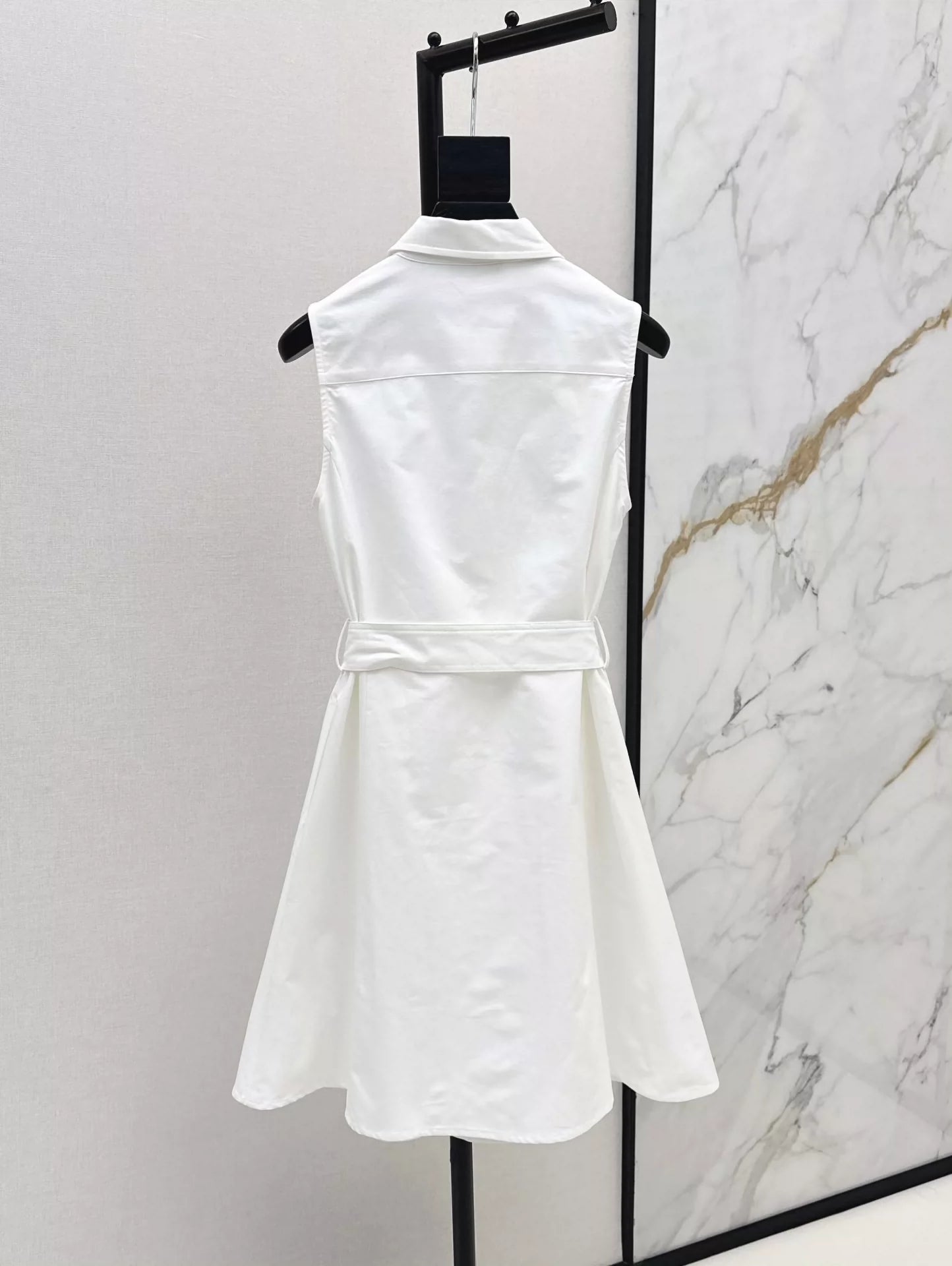 Ra 25 Spring Summer New Embroidery Lapel Sleeveless Dresses