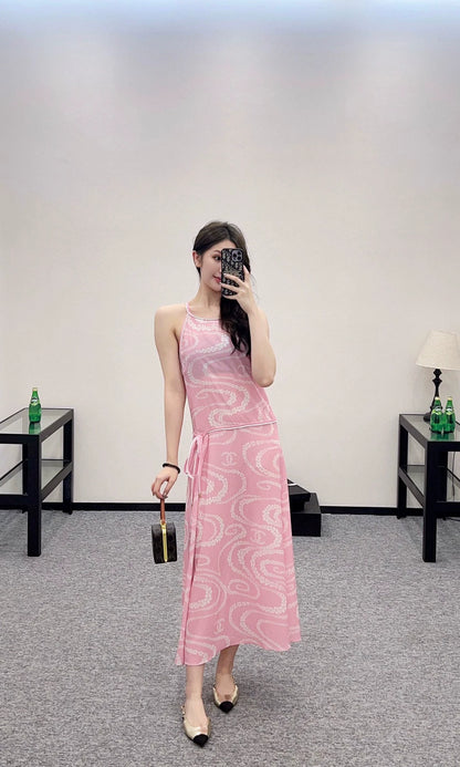 C 25 Printed halter dress