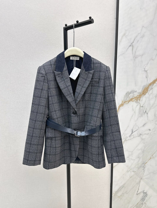 Bru 25 Blue plaid blazer