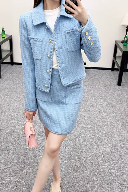 C 25 Braided hem tweed skirt and jacket set (Handmade Workshop series)