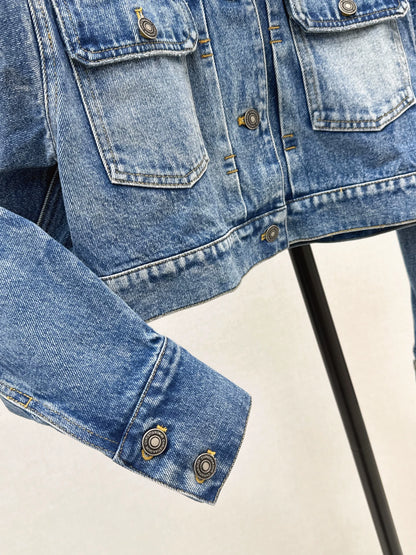 D 25 Denim jacket + straight pants set