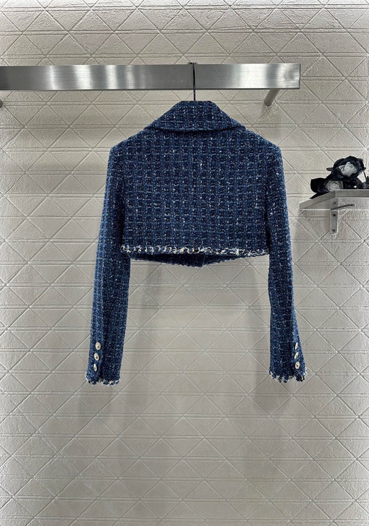 C 25 Cropped woolen tweed dress jacket