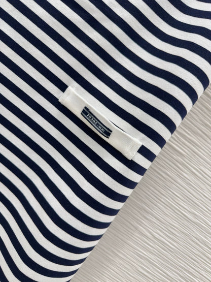 P 25 New Black and White Striped Dress