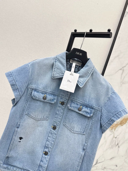 D 25 spring and summer new cowboy short-sleeved jacket