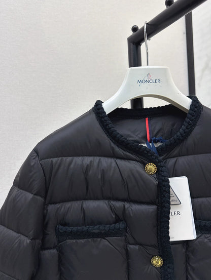 MON 25 Woven patchwork down jacket(BLAKC,NAVY,RED,BEIGI)
