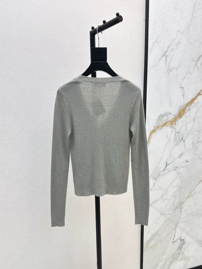 BRU 25Ss Autumn/Winter New Elegant Half-Turtleneck V-Neck Cardigan
