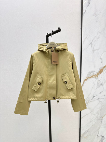 Bru 25 Classic Hooded Cropped Trench Coat