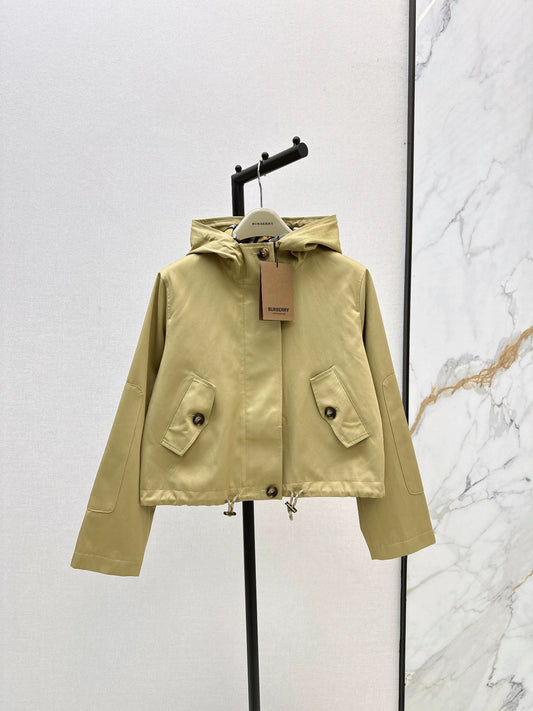 Bru 25 Classic Hooded Cropped Trench Coat