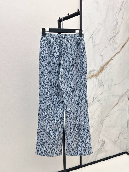D 25 Spring Summer Latest Printed Straight Leg Casual Pants