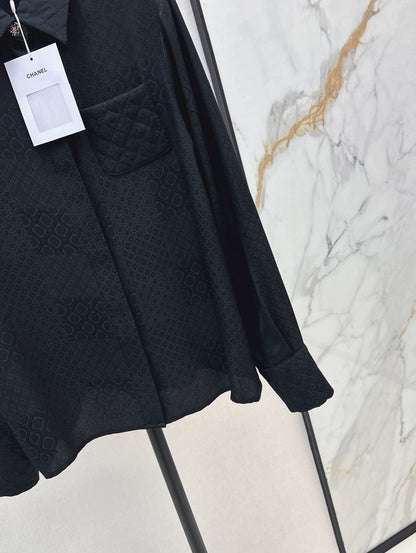 C 25 New Early Fall Jacquard Diamond-Quilted Pocket Shirt