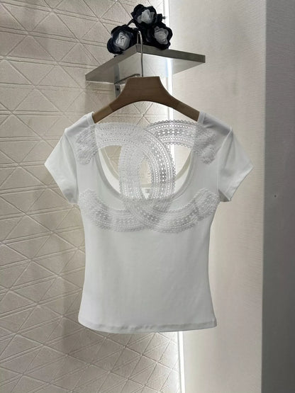 C 25 New Cutout Embroidery Top