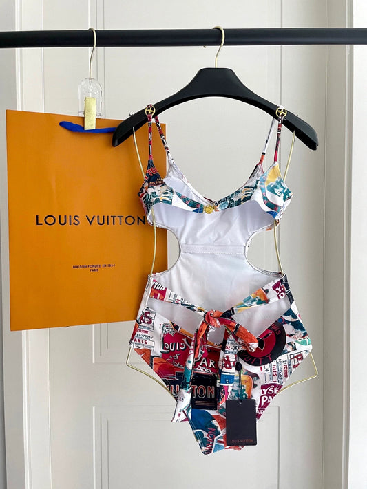 L 25 New Multi-Pattern One-piece Swimsuit