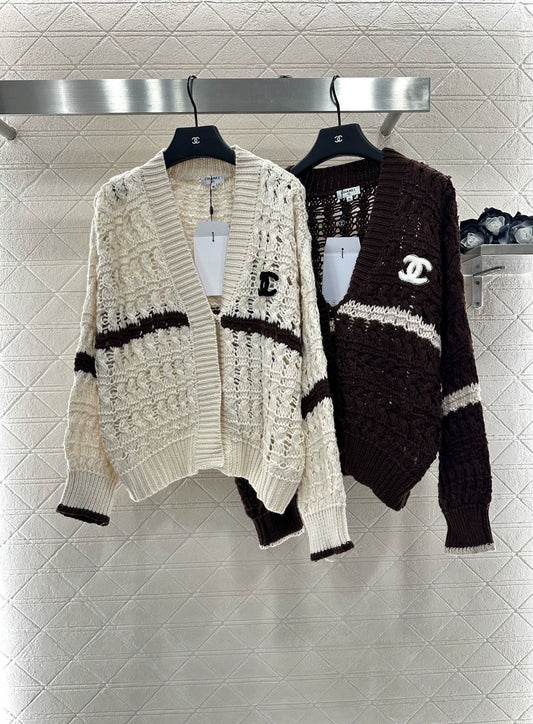 C 25fw Crochet knitted cardigan