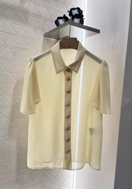 C 25 Lapel shirt pleated long skirt suit