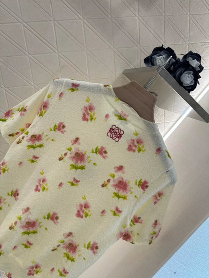LO 25 Spring/Summer New Crushed Flower Knit Short Sleeve